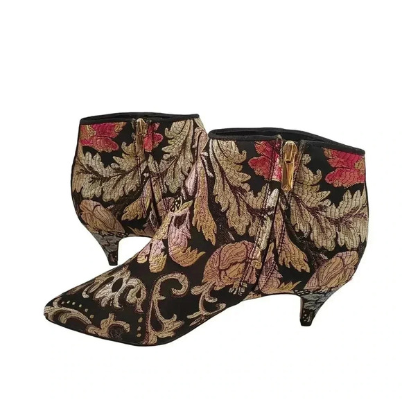 Sam Edelman Womens Kinzey Metallic Jacquard Bootiesl Size 7M - Picture 7 of 8